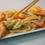 Recetas noodles de arroz con gambas